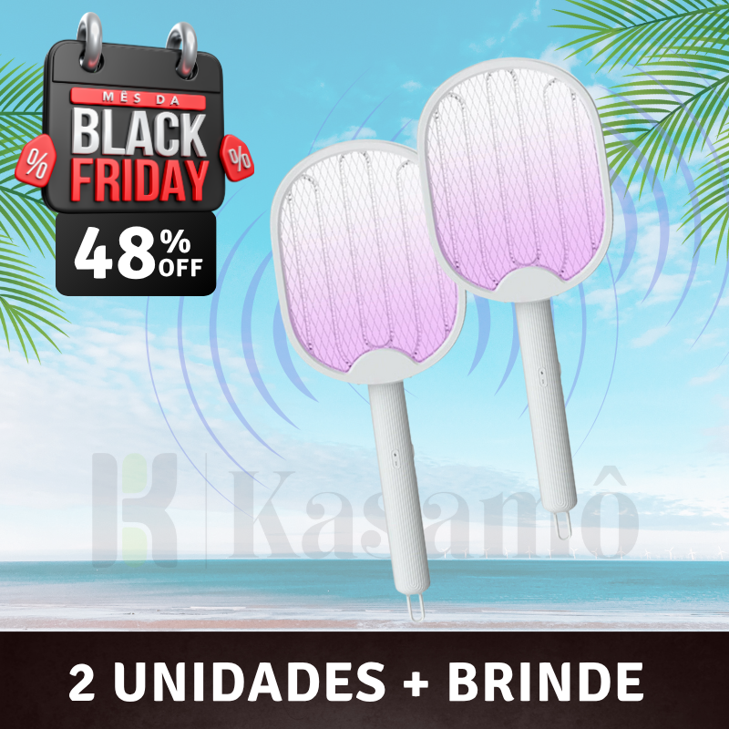 Raquete Mata-Mosquito MaxBolt™ - Com Ions de Atração