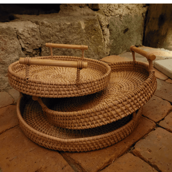 Bandeja Artesanal em Rattan Dhaka - Kasamô