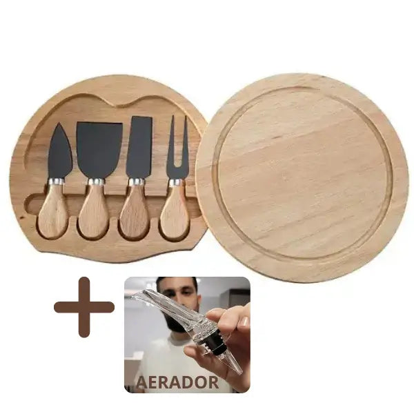 Tabua com Utensílios para Frios com Presente (+Aerador para Vinhos) Estrasburgo - Kasamô