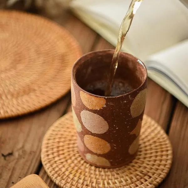 Suporte Copo Rattan Taipei de 6 peças + suporte - Kasamô