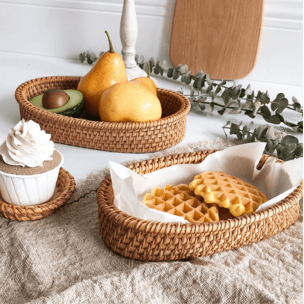 Cesto Artesanal em Rattan Manila - Kasamô