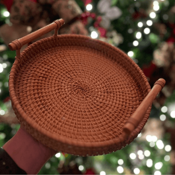 Bandeja Artesanal em Rattan Dhaka - Kasamô