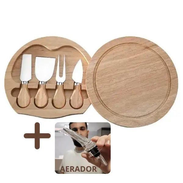 Tabua com Utensílios para Frios com Presente (+Aerador para Vinhos) Estrasburgo - Kasamô