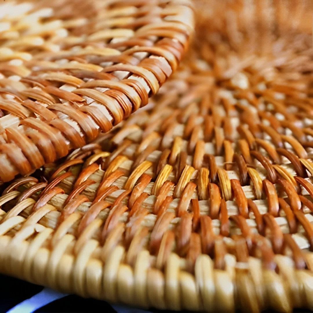 Suporte para Mesa Artesanal em Rattan de 6 peças + Suporte - Kasamô