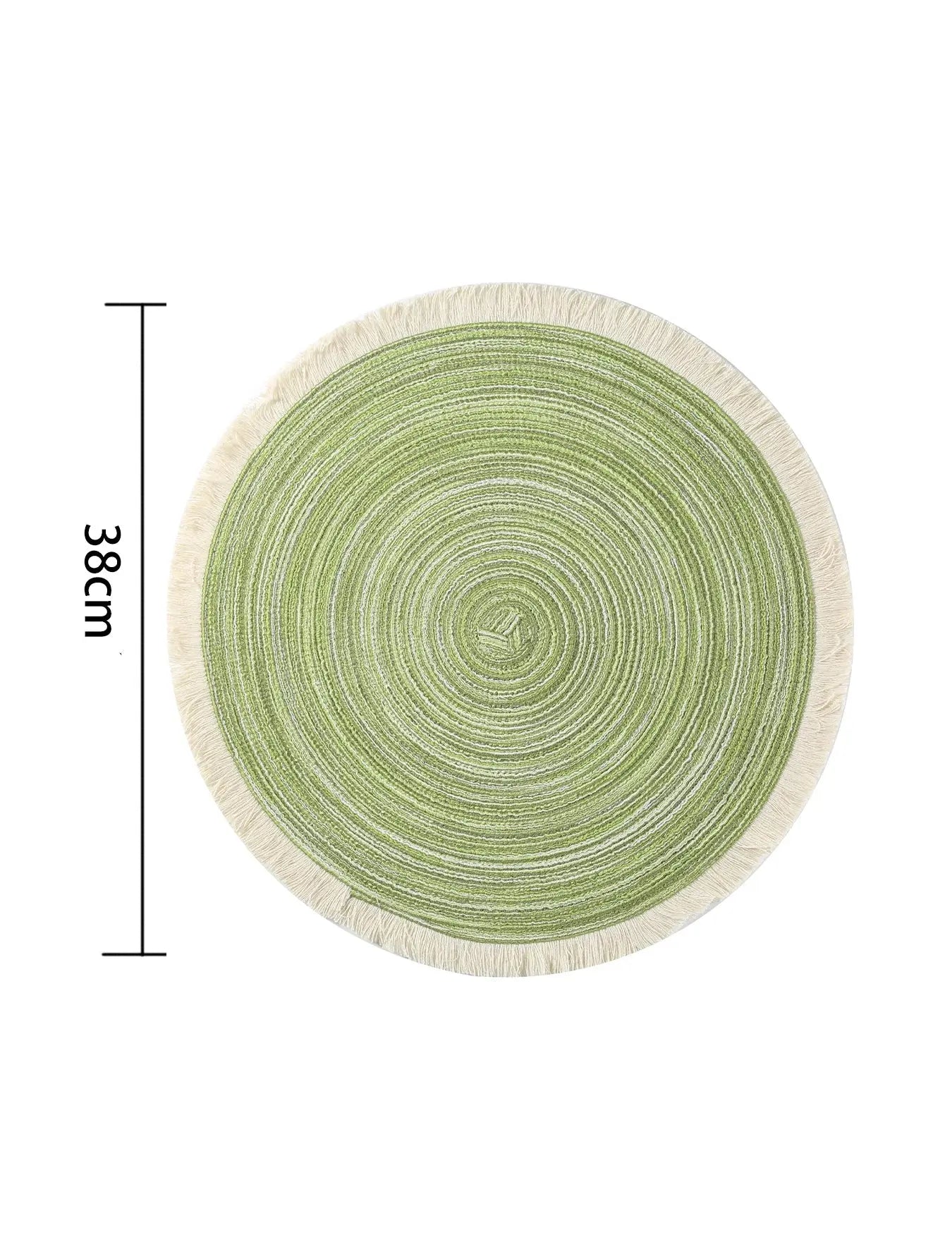 4 pcs Jogo Americano Redondo com Franjas