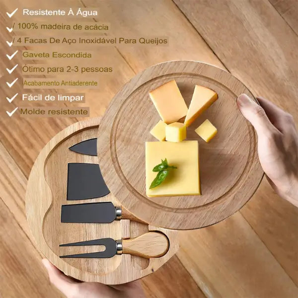 Tabua com Utensílios para Frios com Presente (+Aerador para Vinhos) Estrasburgo - Kasamô