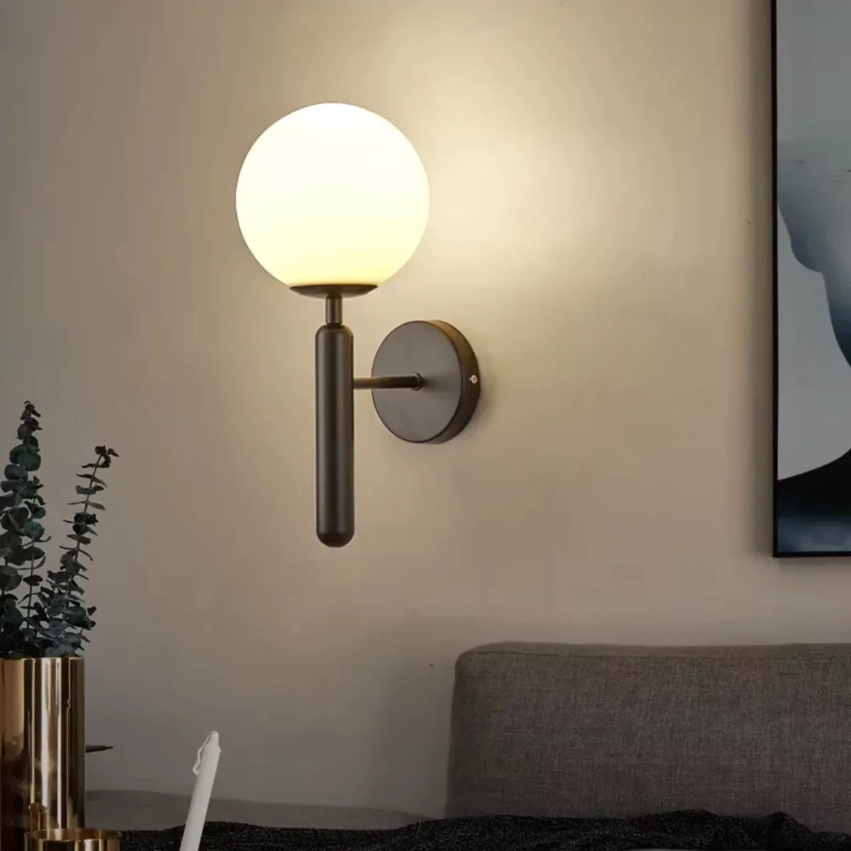 Arandela de Parede Interna Circular Moderna para Quarto