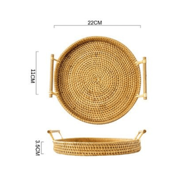 Bandeja Artesanal em Rattan Dhaka - Kasamô