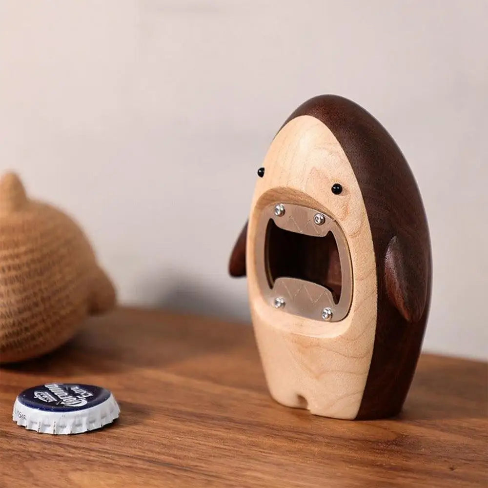 Abridor Criativo Tubarão em Madeira de Carvalho-Kasamô