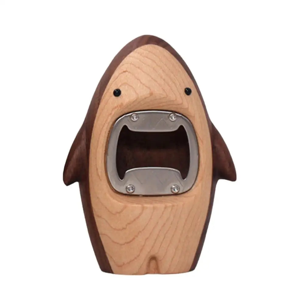 Abridor Criativo Tubarão em Madeira de Carvalho-Kasamô