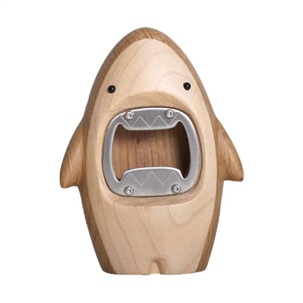Abridor Criativo Tubarão em Madeira de Carvalho-Kasamô