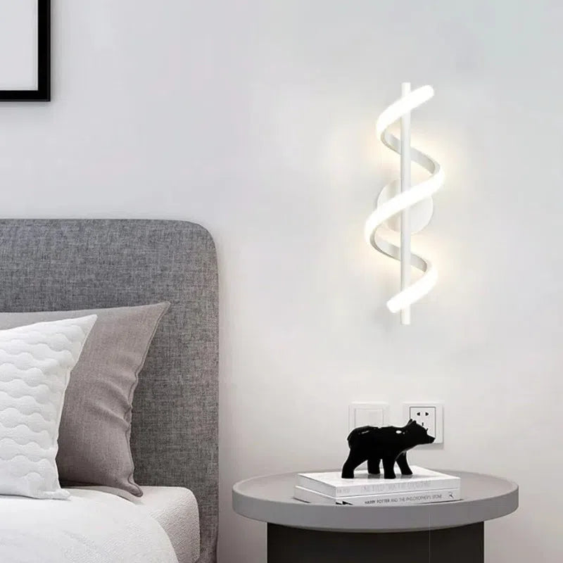 Arandela Moderna Espiral Led - Decoração para Quarto e Sala-Kasamô