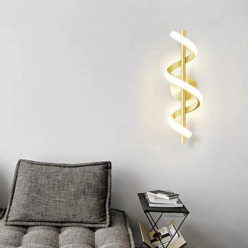 Arandela Moderna Espiral Led - Decoração para Quarto e Sala-Kasamô