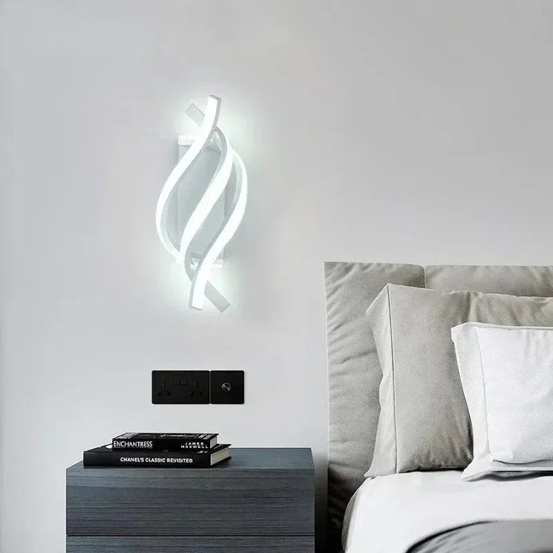 Arandela Moderna Espiral Led - Decoração para Quarto e Sala-Kasamô