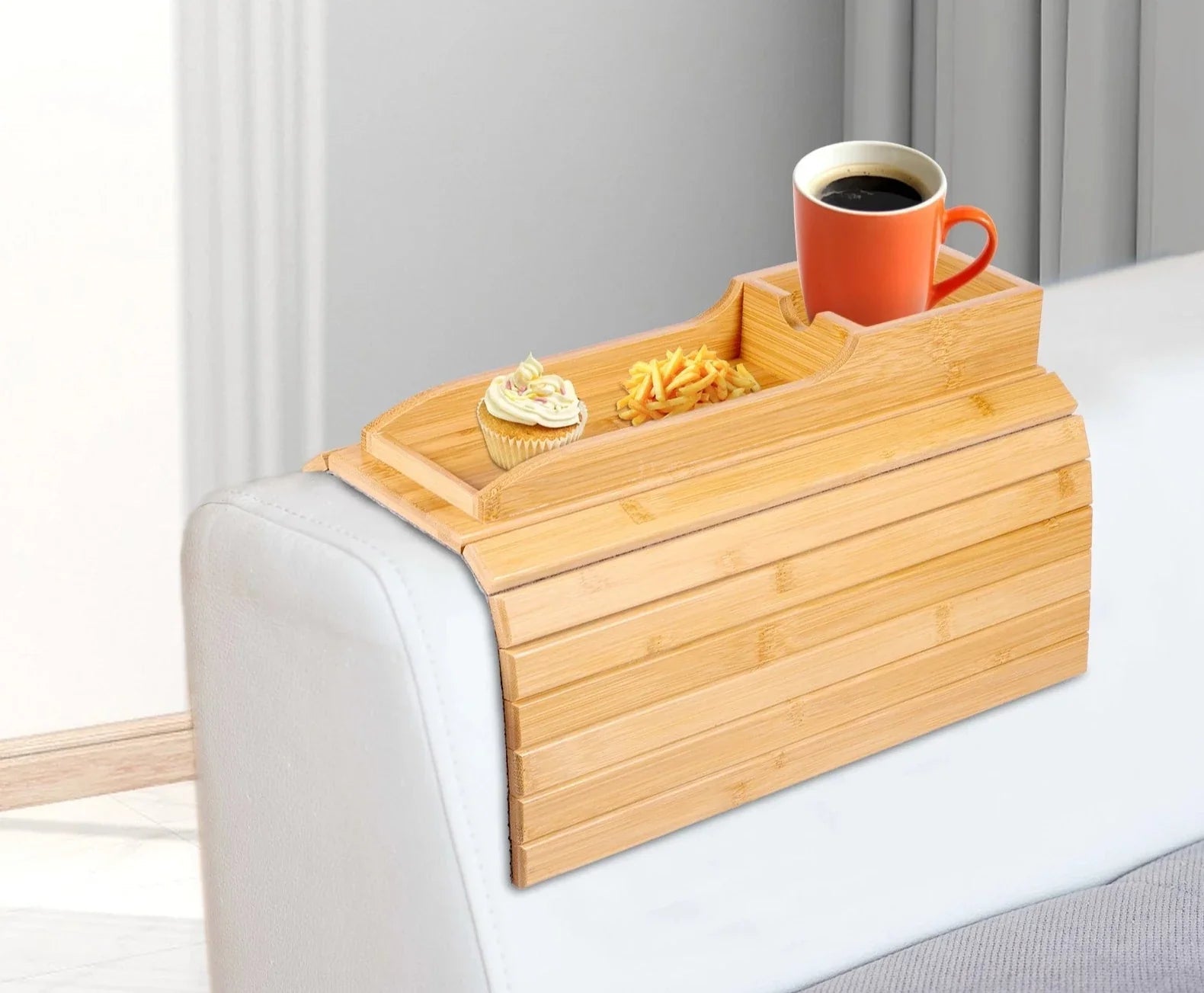 Bandeja Lateral Dobrável para Sofá em Bambu-Kasamô