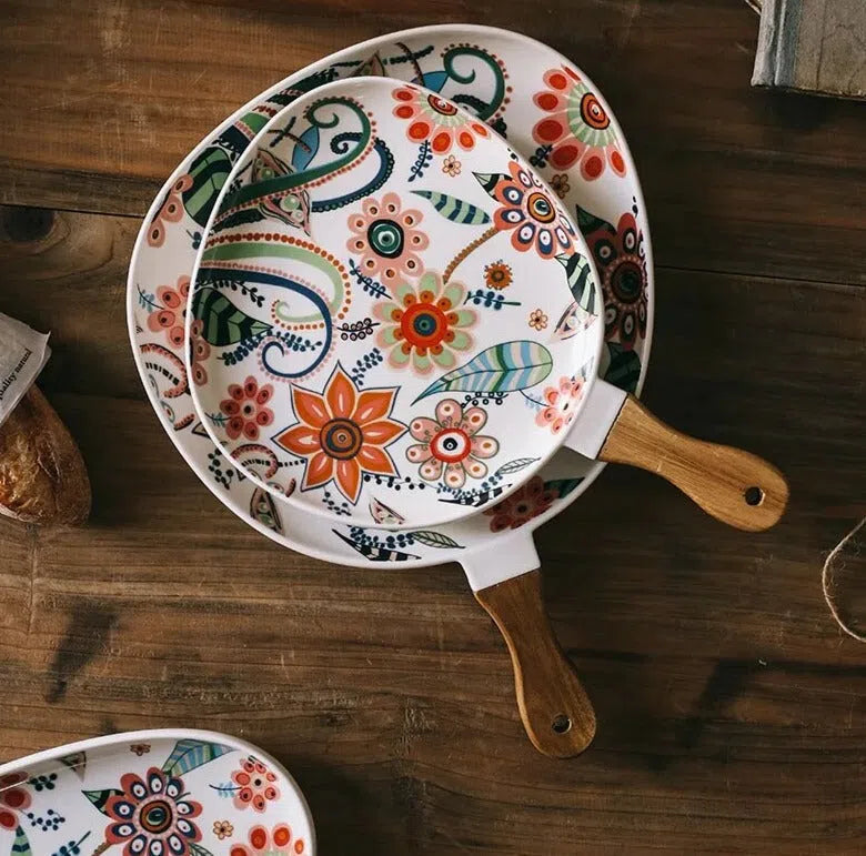 Bandeja em Cerâmica Estilo Japonês-Kasamô