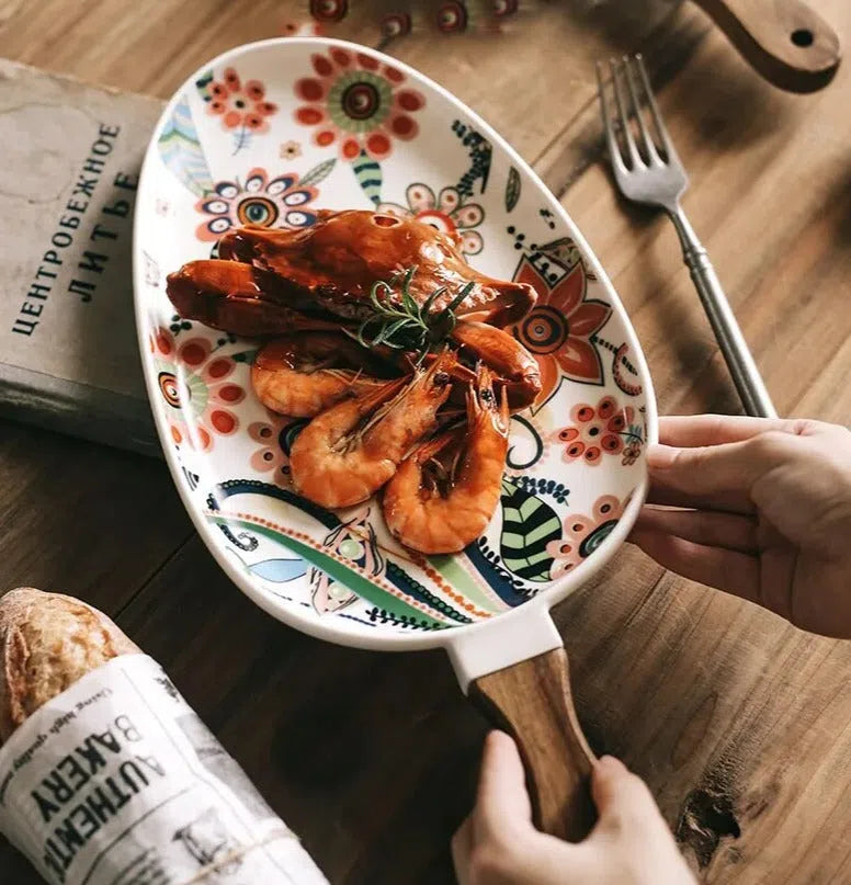 Bandeja em Cerâmica Estilo Japonês-Kasamô