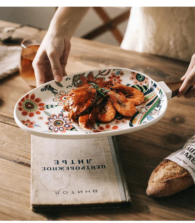 Bandeja em Cerâmica Estilo Japonês-Kasamô