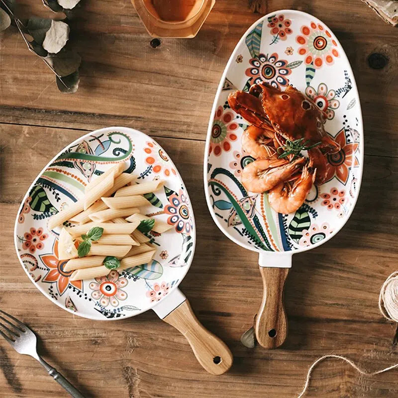 Bandeja em Cerâmica Estilo Japonês-Kasamô
