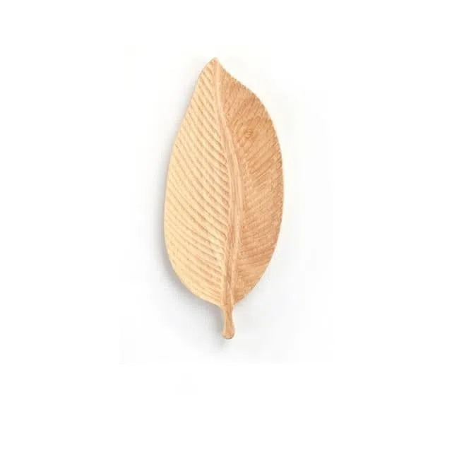 Bandeja em Madeira de Nogueira Modelo Folhagem-Kasamô