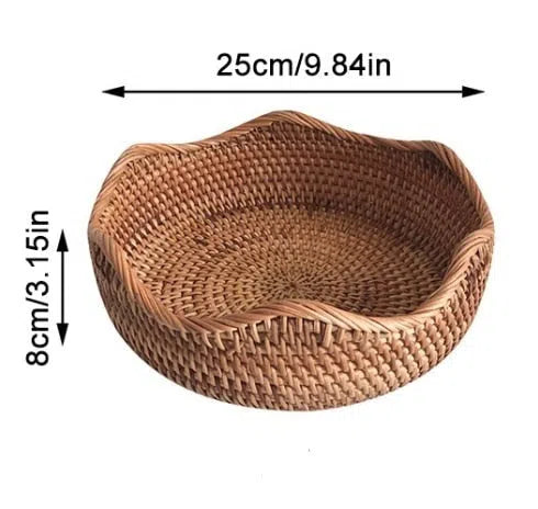 Bandeja em Rattan - Rentagular ou Redonda-Kasamô