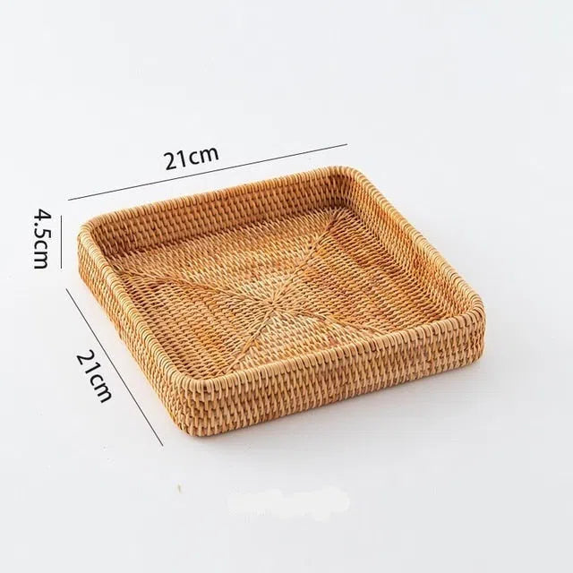 Bandeja em Rattan - Rentagular ou Redonda-Kasamô