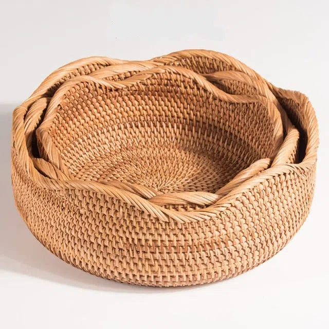 Bandeja em Rattan - Rentagular ou Redonda-Kasamô