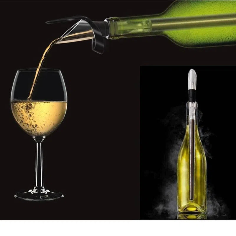 Bastão Resfriador de Vinho c/ Bico Aerador em Aço Inox-Kasamô