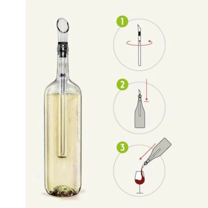 Bastão Resfriador de Vinho c/ Bico Aerador em Aço Inox-Kasamô