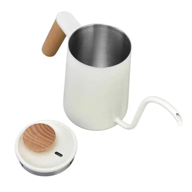 Bule Bico Fino Longo em Aço Inox Linha Color - 350ml ou 600ml - Azul Marinho, Preto e Branco-Kasamô