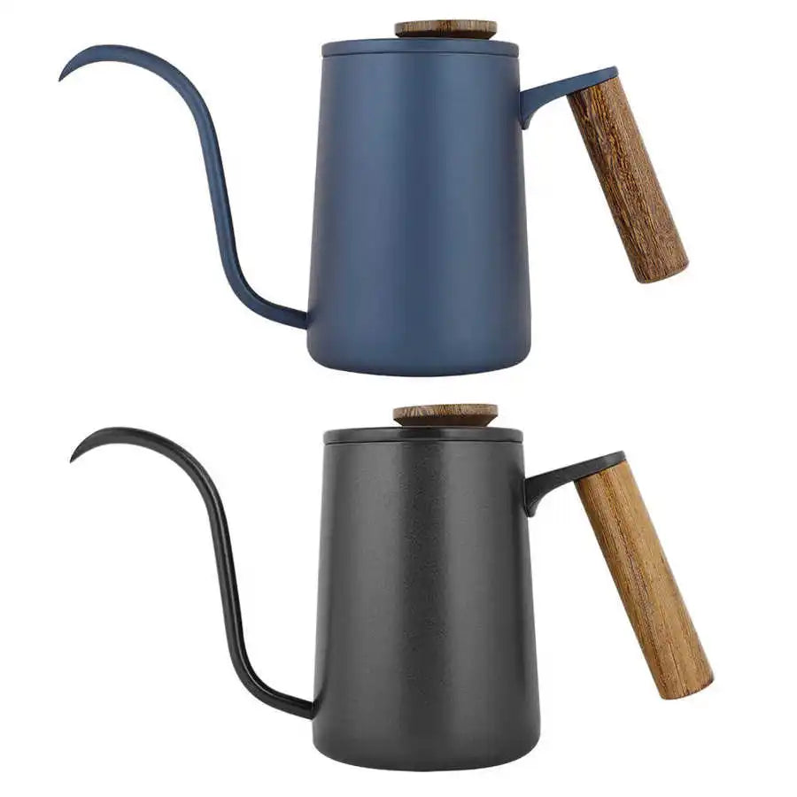 Bule Bico Fino Longo em Aço Inox Linha Color - 350ml ou 600ml - Azul Marinho, Preto e Branco-Kasamô