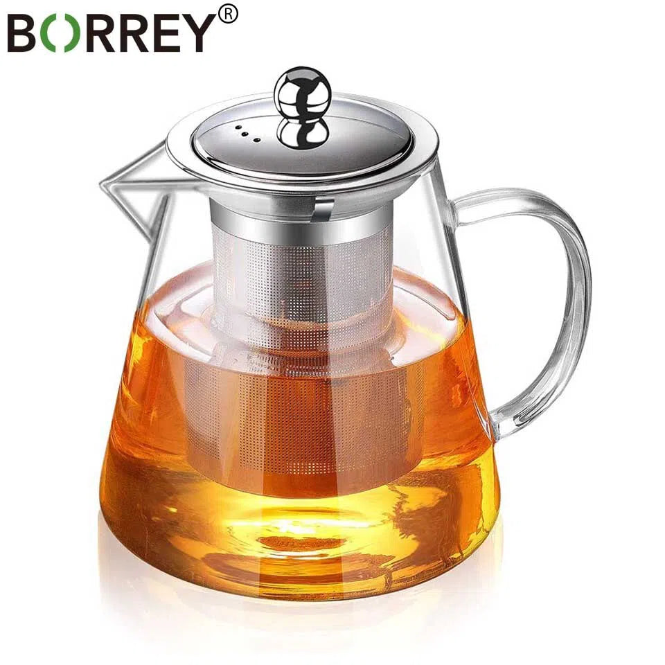 Bule Para Chá Em Vidro Com Infusor De Aço Inox-Kasamô