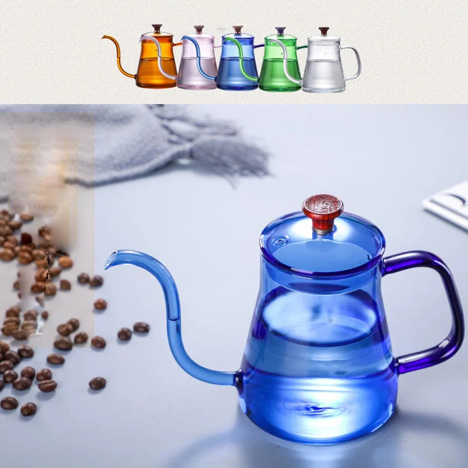 Bule de Vidro Bico Fino Longo - 350ml ou 600 ml - Coleção Rainbow-Kasamô