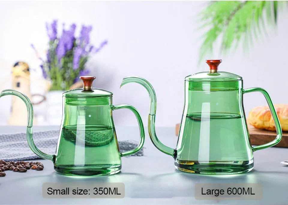 Bule de Vidro Bico Fino Longo - 350ml ou 600 ml - Coleção Rainbow-Kasamô