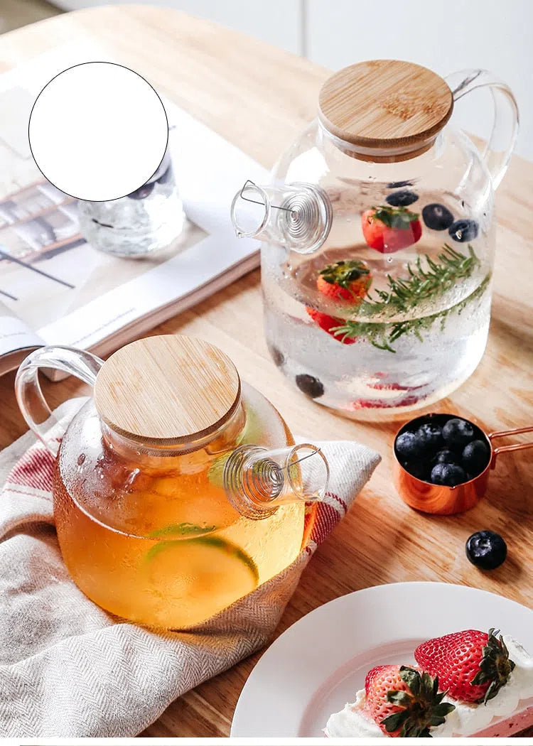 Bule em Vidro de Borossolicato e Tampa de Bambu-Kasamô