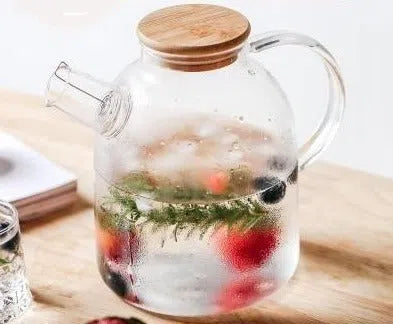 Bule em Vidro de Borossolicato e Tampa de Bambu-Kasamô