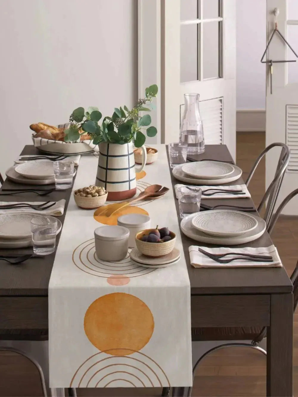 Caminho de Mesa Linho Minimalista Moderno