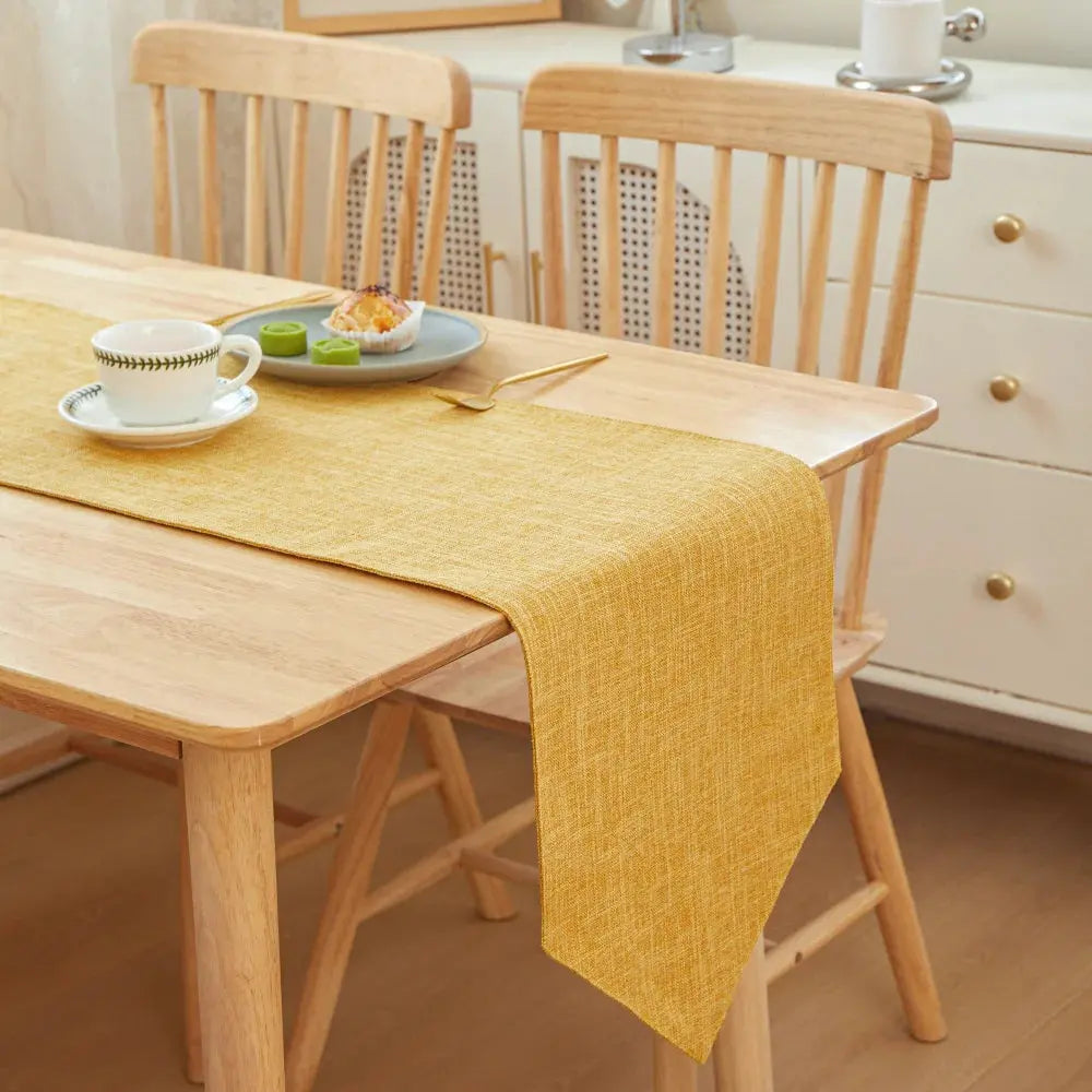 Caminho de Mesa de Jantar Minimalista Amarelo Dourado