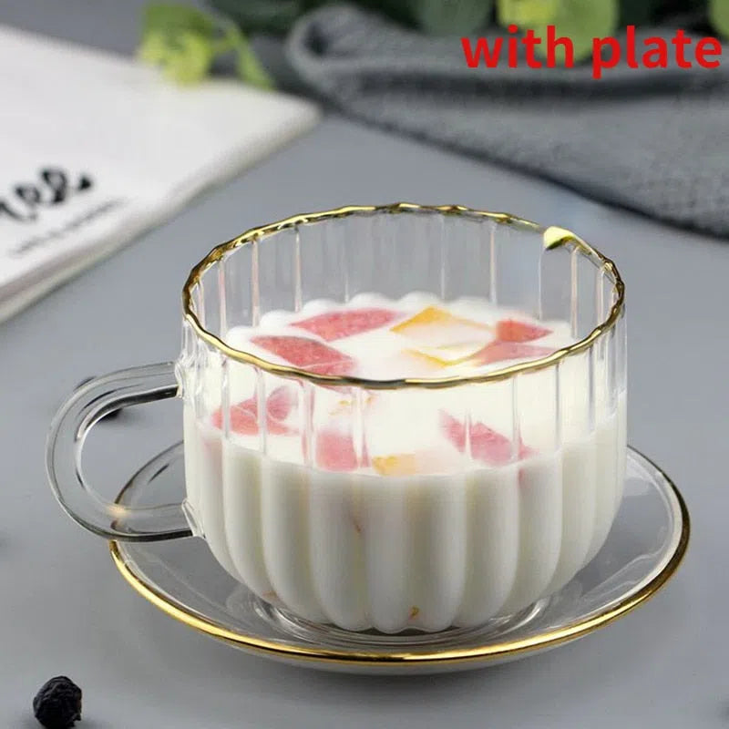 Caneca em Vidro Canelado - 400ml-Kasamô