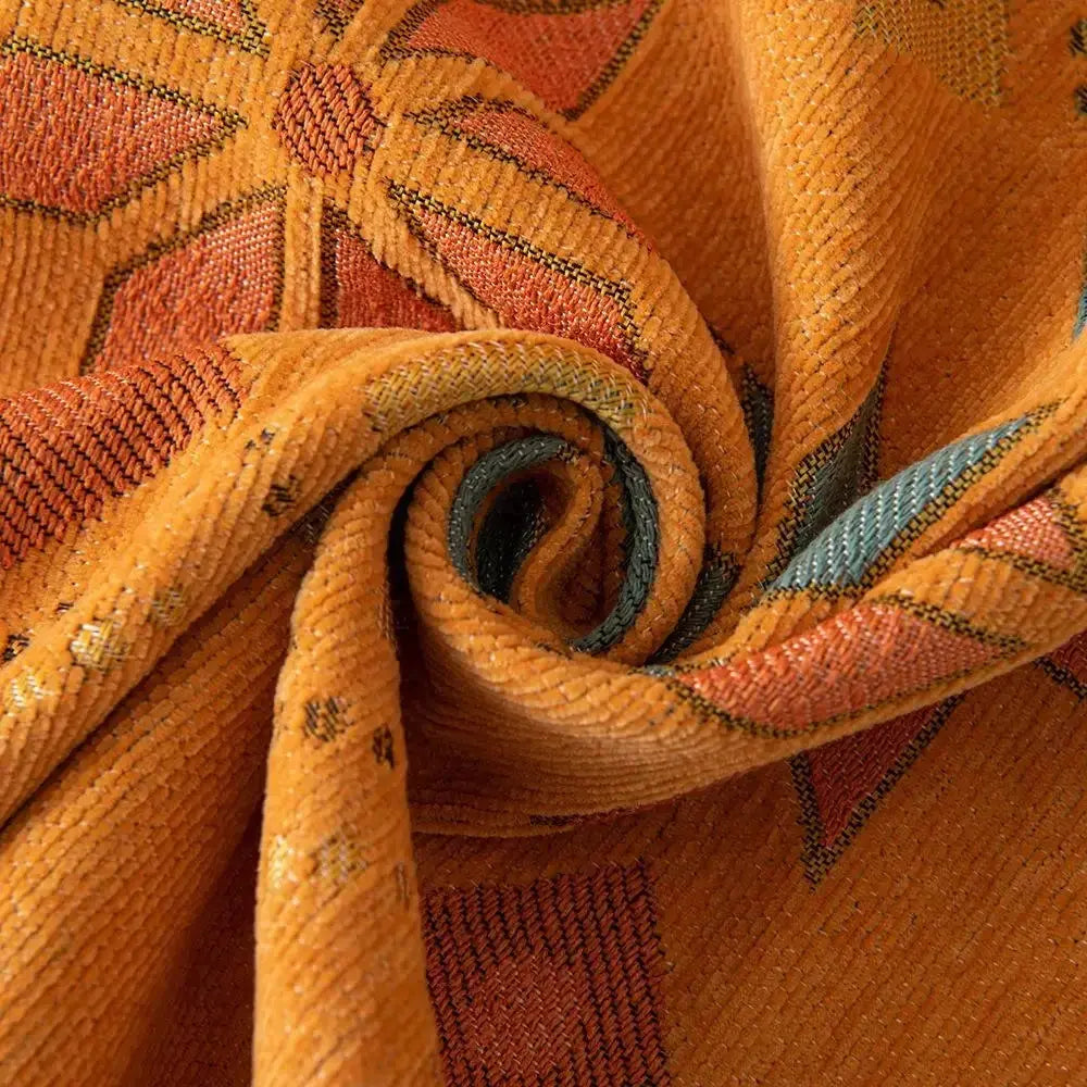 Capa de Sofá Decorativa Boho 100% Poliéster com Estampa Étnica e Franjas