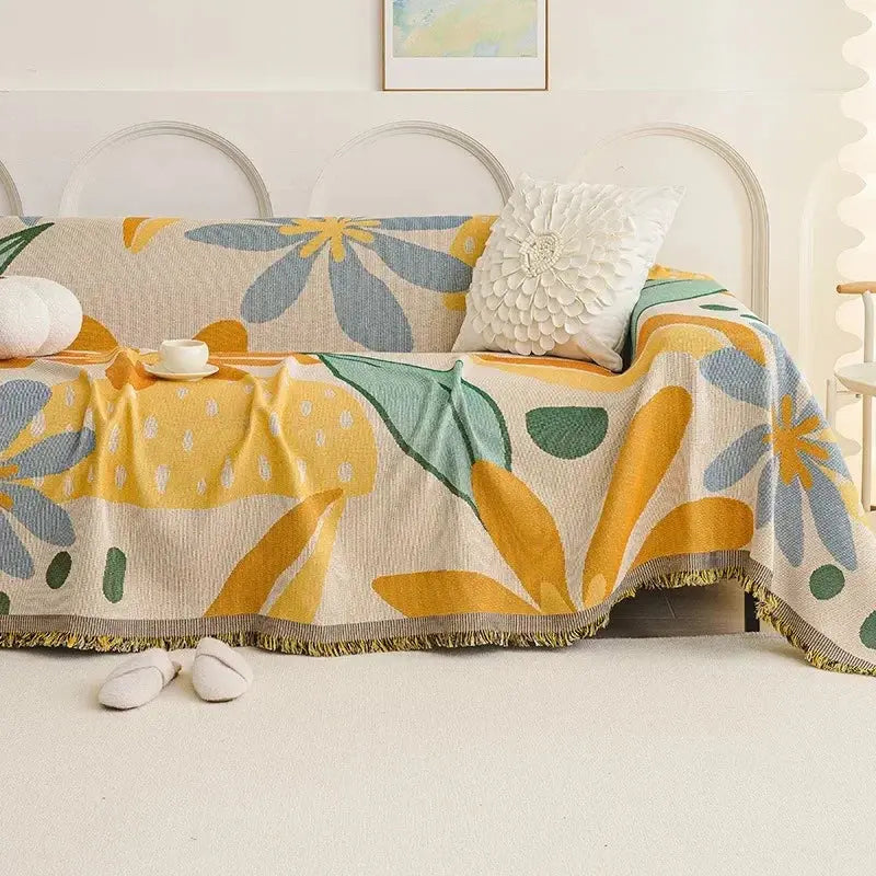 Capa de Sofá Floral Anti-Arranhões de Gato, 180*130cm