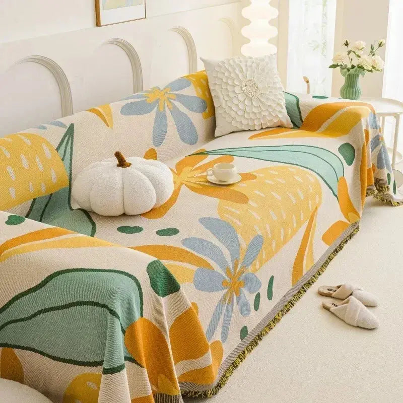 Capa de Sofá Floral Anti-Arranhões de Gato, 180*130cm