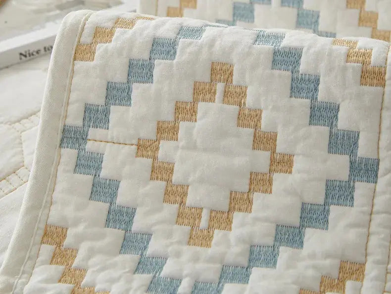 Capa de Sofá de Algodão Bordado