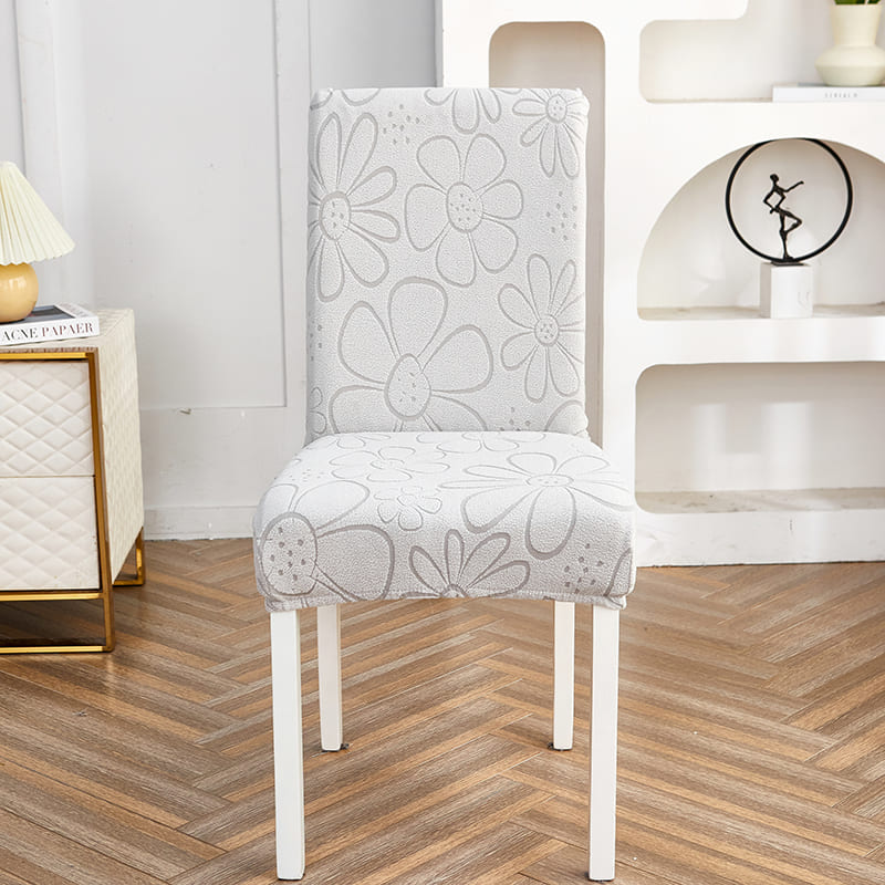 Capa Decorativa de Cadeira de Jantar em Tecido Jacquard Cruzado
