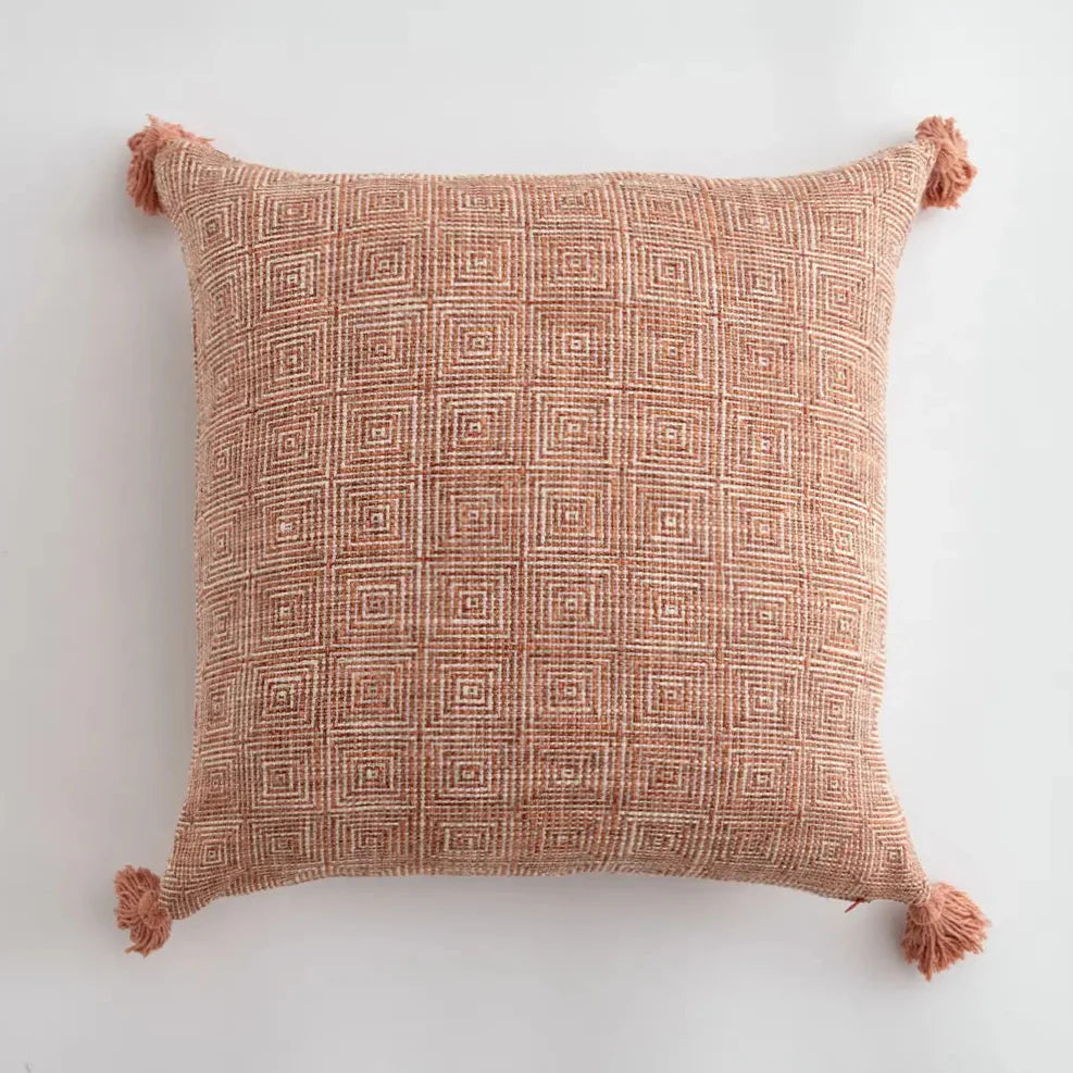 Capa de almofada Decorativa em Linho com Borlas