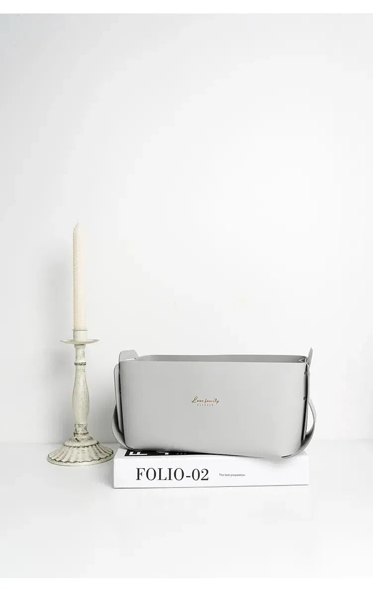 Cesta Organizadora Minimalista em Couro-Kasamô