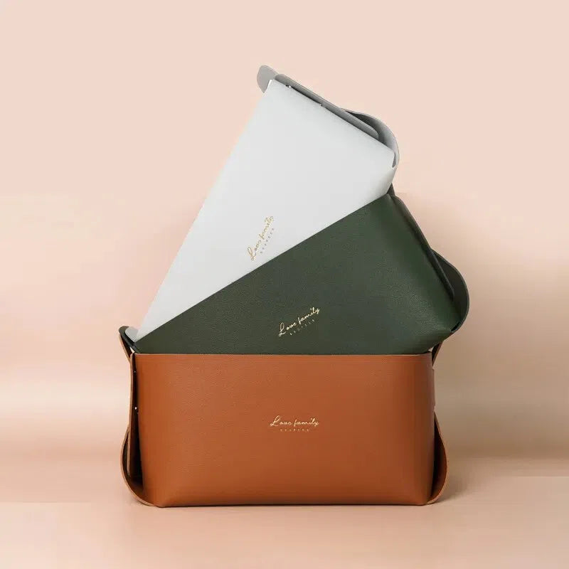 Cesta Organizadora Minimalista em Couro-Kasamô