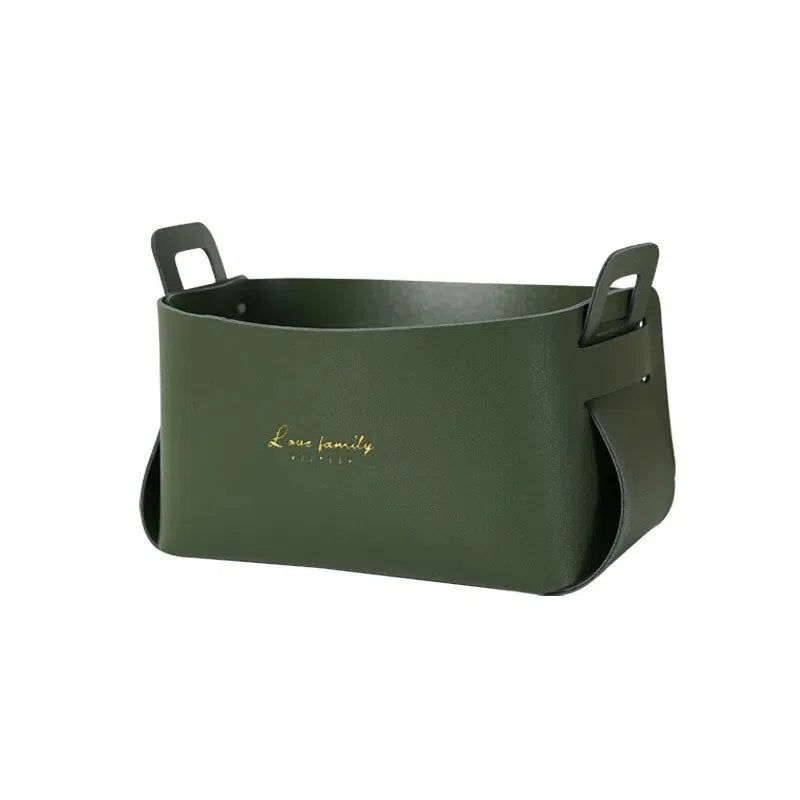 Cesta Organizadora Minimalista em Couro-Kasamô