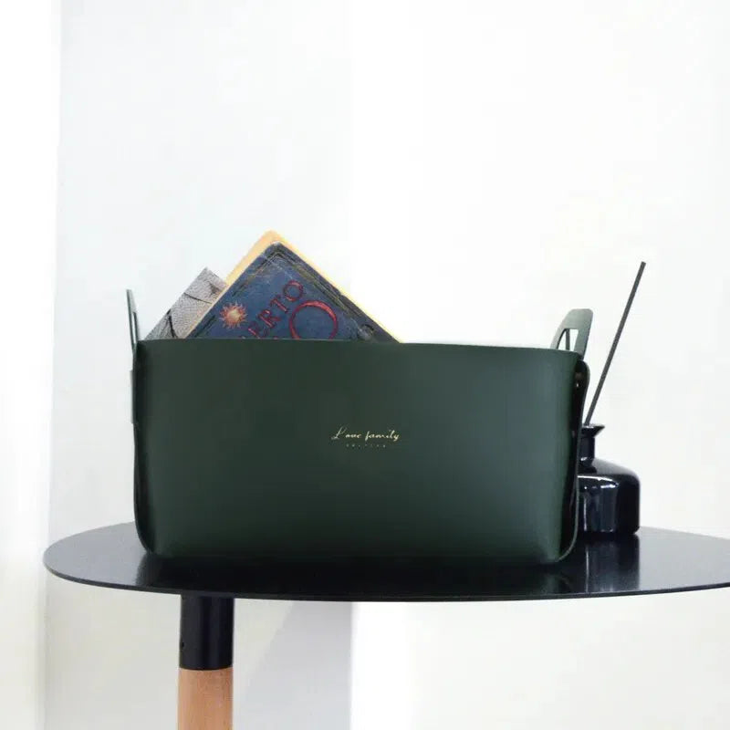 Cesta Organizadora Minimalista em Couro-Kasamô