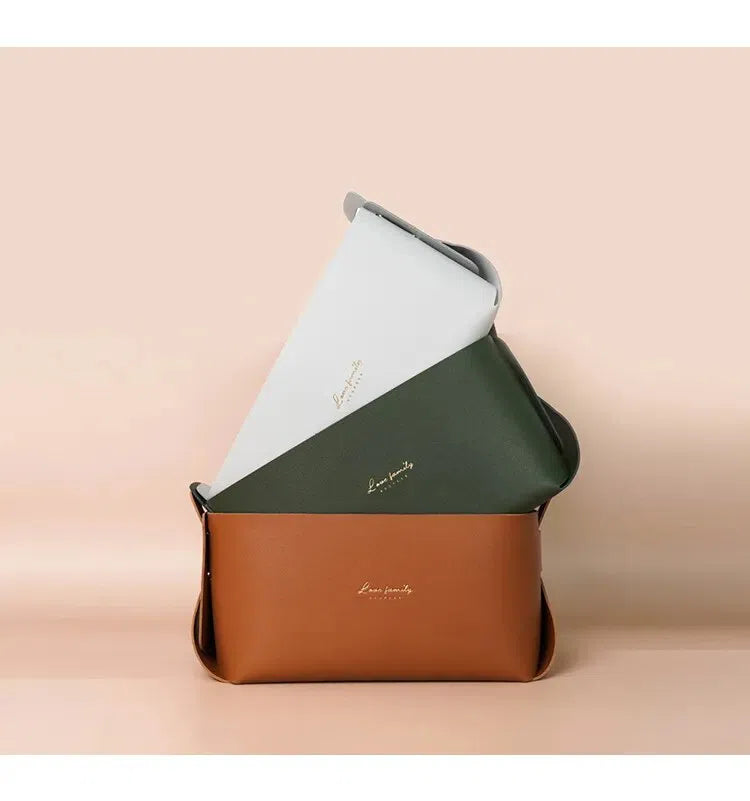 Cesta Organizadora Minimalista em Couro-Kasamô